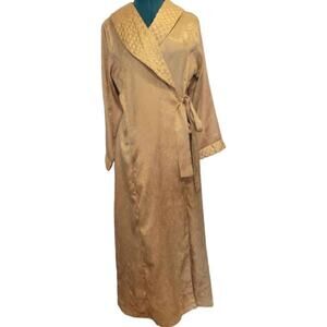 Vintage 90s Victorias secret gold label maxi robe quilted kimono house peignoir
